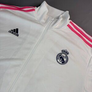 ADIDAS REAL MADRID PINK 3-STRIPES 2020/21 TRACK JACKET SOCCER SPORTS CASUAL 2XL